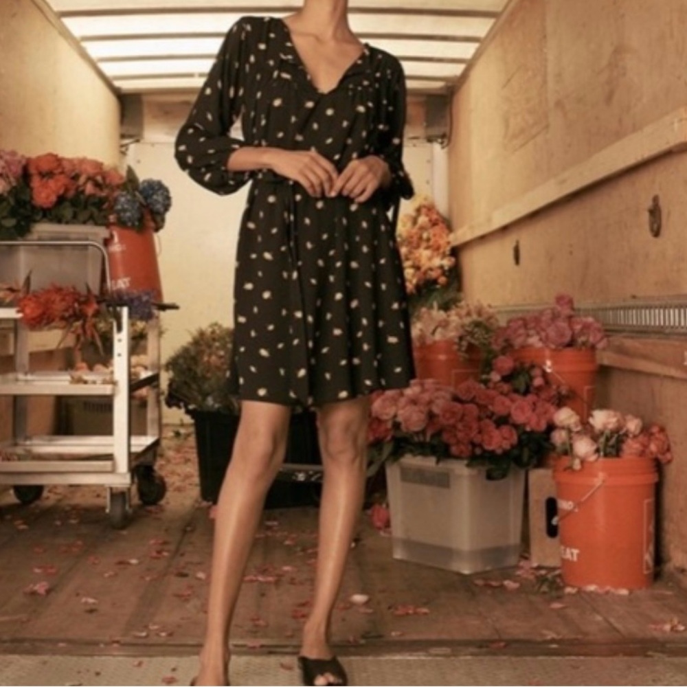 Madewell Boho Black Floral Dress